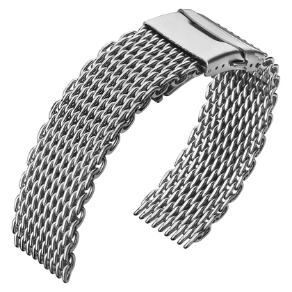 Shark Mesh Horlogeband Grof Geweven Staal