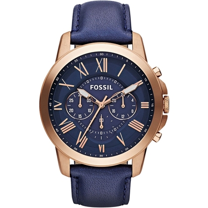 Fossil FS4835 Horlogeband Blauw Leer  