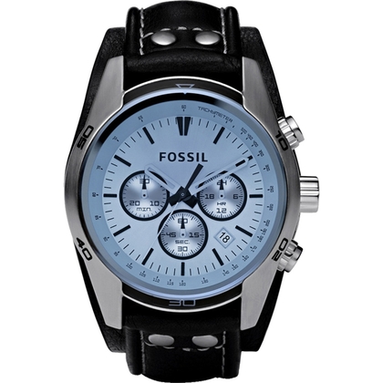 Fossil CH2564 Horlogeband Zwart Leer 