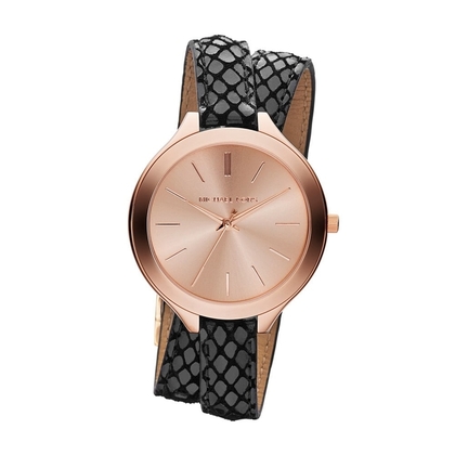 Michael Kors MK2322 Horlogeband Zwart Leer 