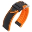 Zeildoek Structuur Horlogeband FKM Rubber Zwart Oranje