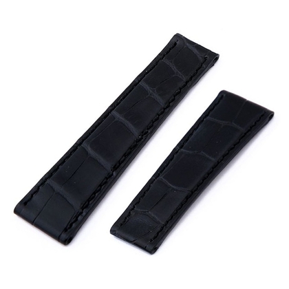 Happel RLX Horlogeband voor Rolex Daytona Vouwsluiting Alligatorleer Zwart