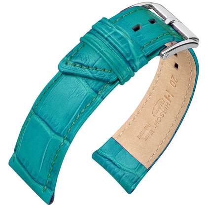 Hirsch Princess Horlogebandje Alligatorgrain Turquoise