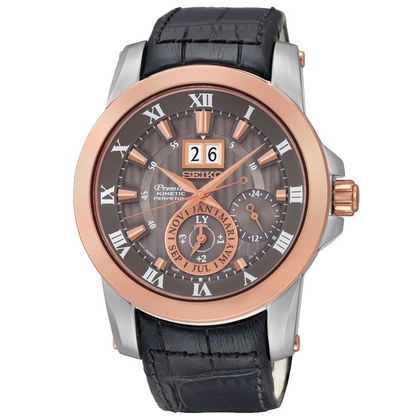 Seiko Premier Horlogeband SNP114P2 Zwart Leer 