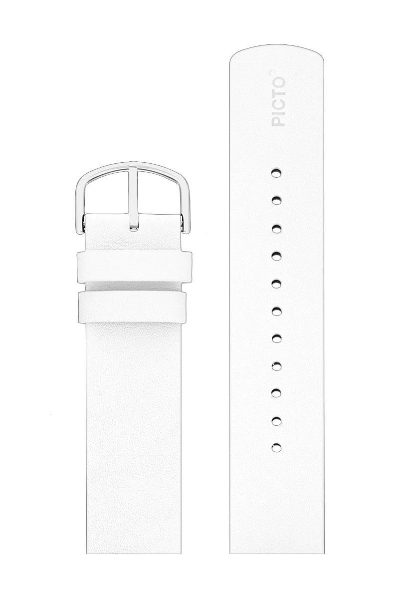 Picto Horlogebandje Wit Leer - 20mm