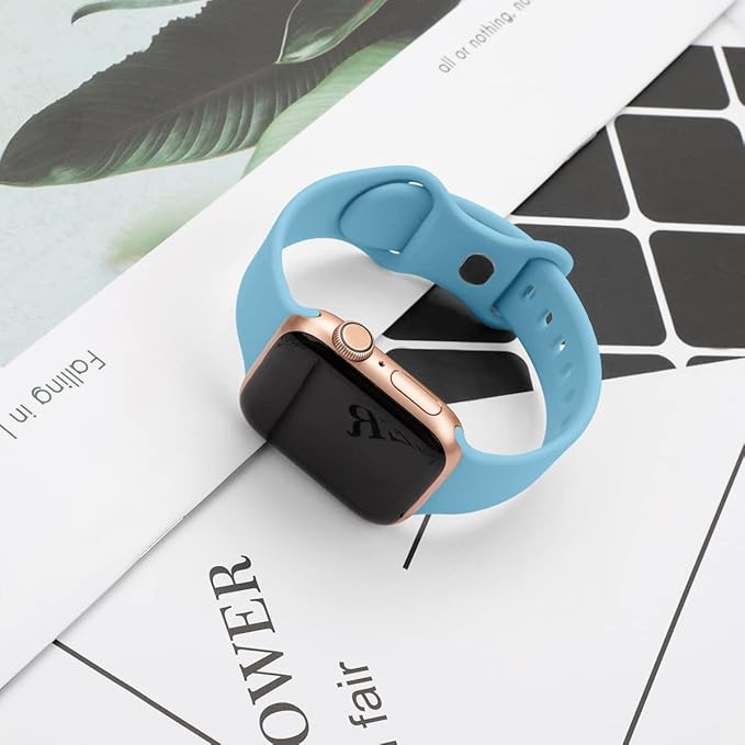 Apple Watch Horlogeband Silicone Rubber Lichtblauw