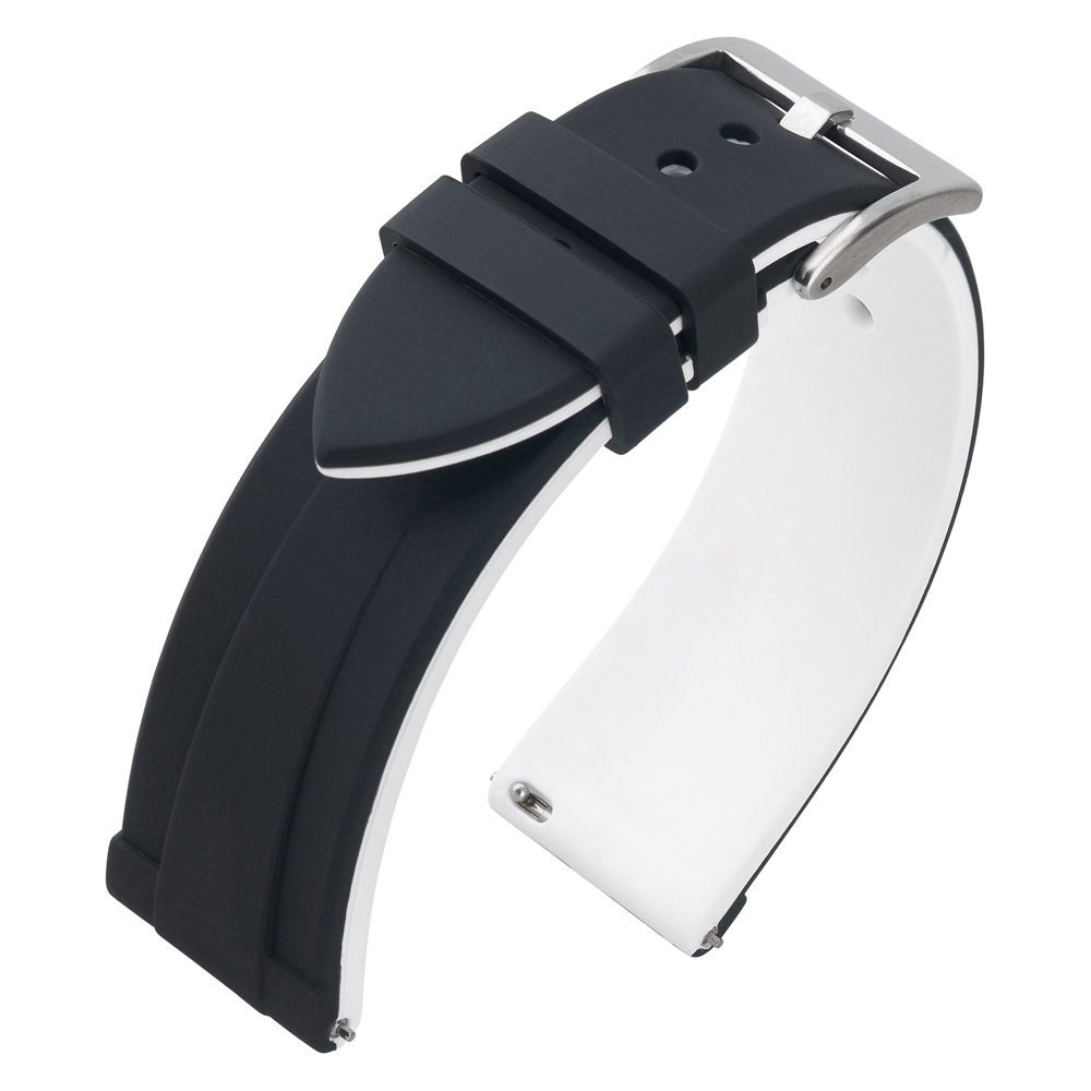 Silicone Rubberen Horlogeband Zwart Wit
