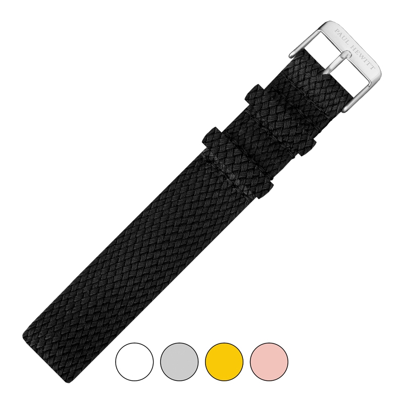 Paul Hewitt Perlon Horlogeband Zwart 20mm