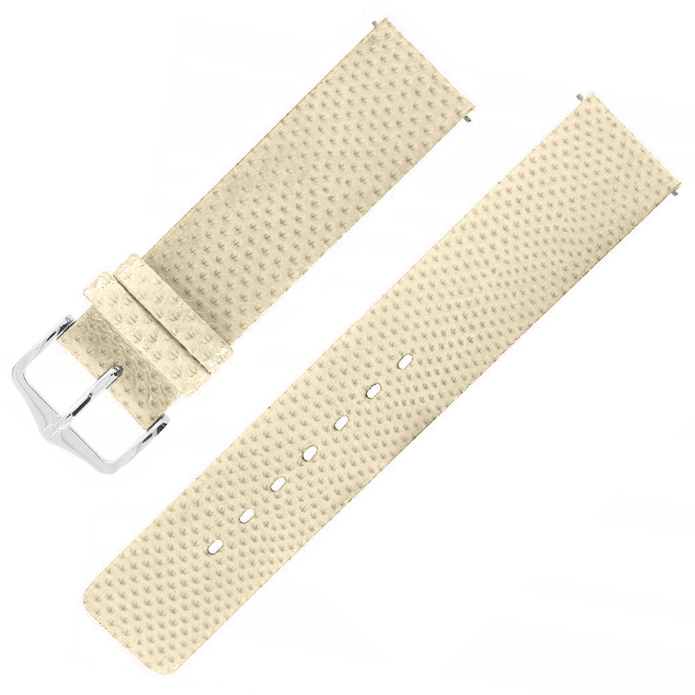 Hirsch Aqualino Horlogebandje Slangenleer Beige