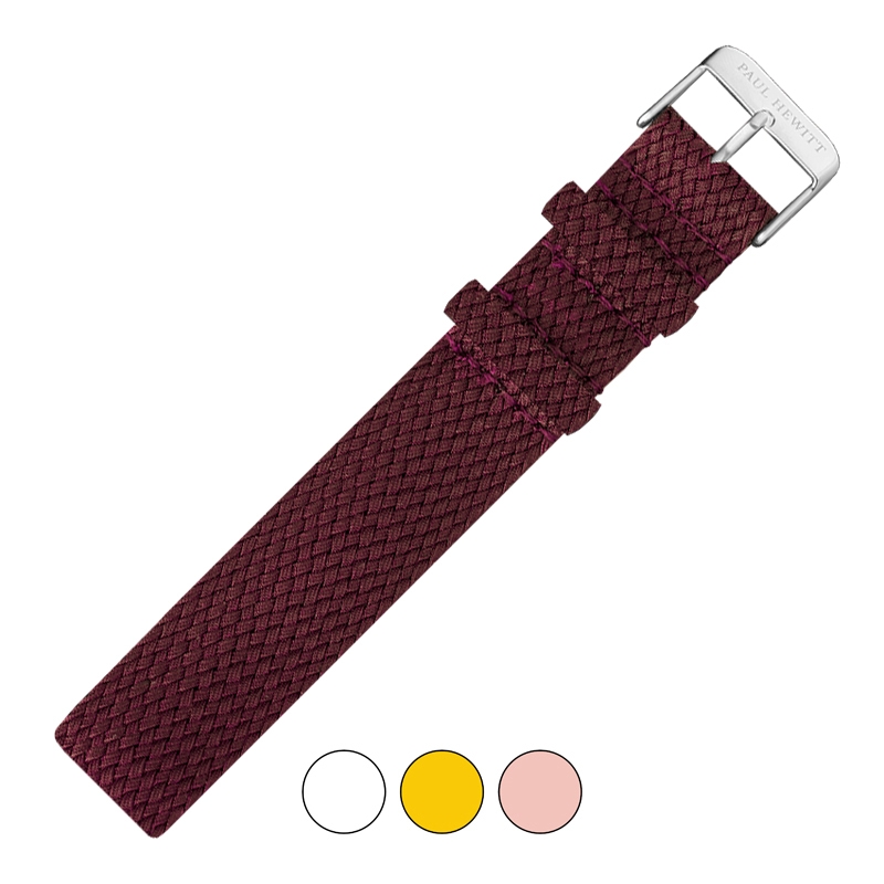 Paul Hewitt Perlon Horlogeband Donkerrood 20mm