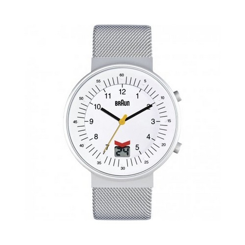 Braun BN0087WHSLMHG horlogeband Zilver Mesh (Milanese)