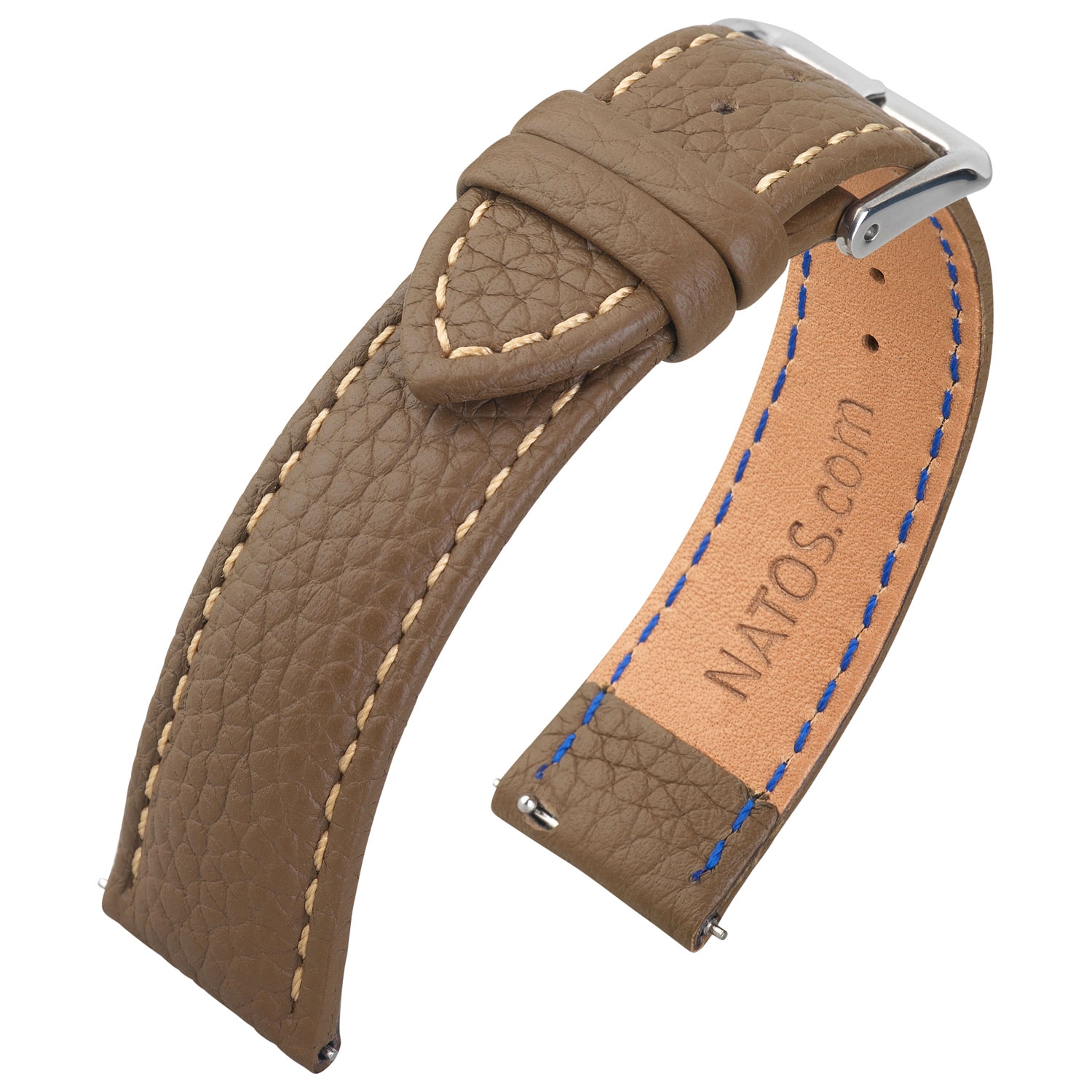 Lederen Horlogebandje Epsom Lychee Pattern Bruin