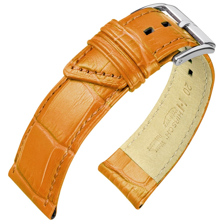 Hirsch Princess Horlogebandje Alligatorgrain Oranje