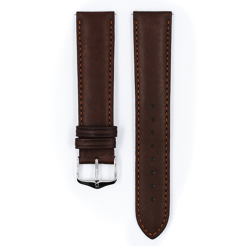 Hirsch Merino Artisan Horlogebandje Nappa Leer Bruin
