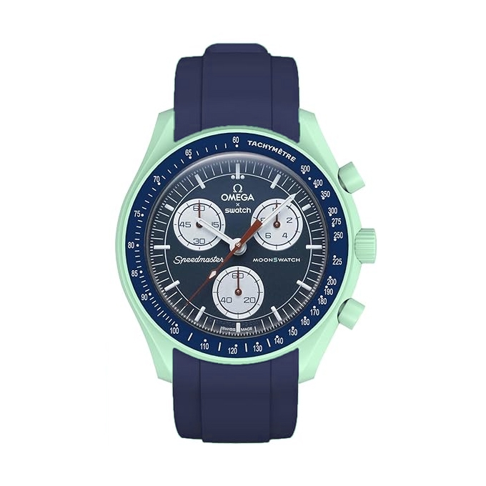 Rubberen Horlogebandje voor MoonSwatch Blauw