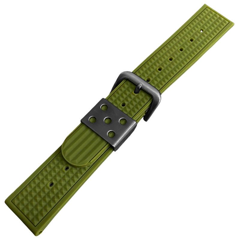 Waffle Strap Rubberen Horlogeband Groen