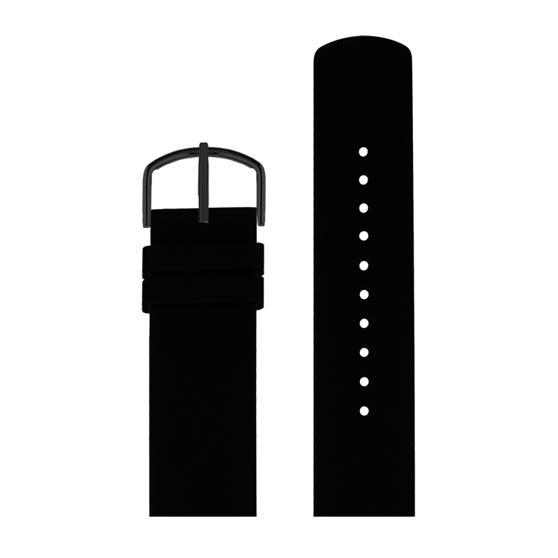 Picto Horlogebandje Zwart Rubber - Zwarte Gesp - 20mm