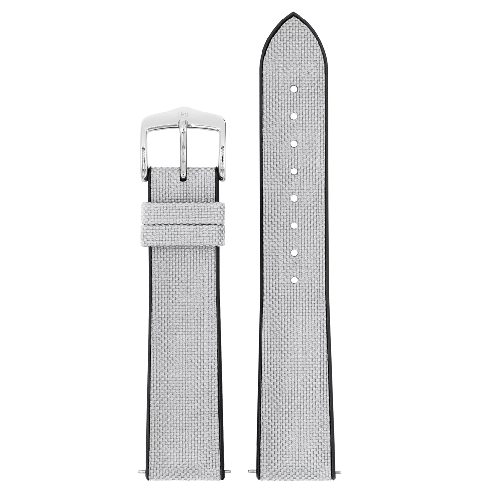 Hirsch Arne Performance Recycled Horlogeband Grijs PET / Zwart Rubber