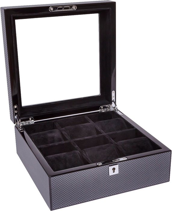 La Royale Napoli Horlogebox Carbon met Venster - 6 horloges