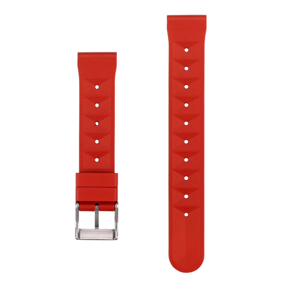 Seiko Style Waffle Strap Horlogebandje Rubber Rood