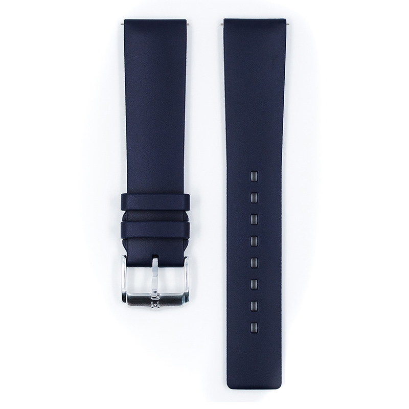 Hirsch Pure Horlogebandje Caoutchouc Natuur Rubber Blauw
