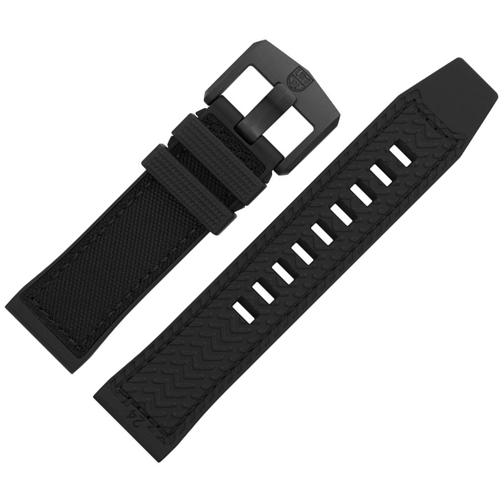 Luminox Ice-Sar Arctic Horlogeband Zwart Textiel Zwart NBR Rubber - FPX.2404.21B.1 - 24mm