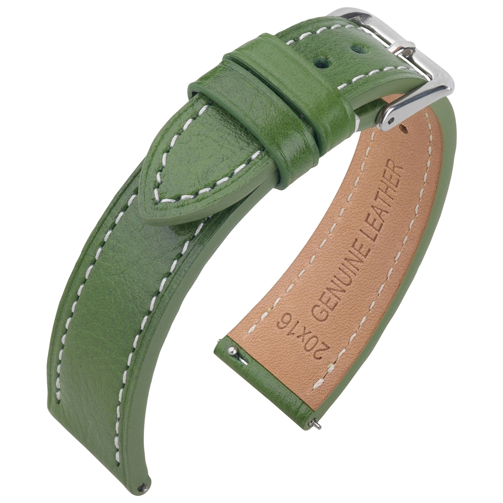 Kalfslederen Horlogebandje Vintage Groen