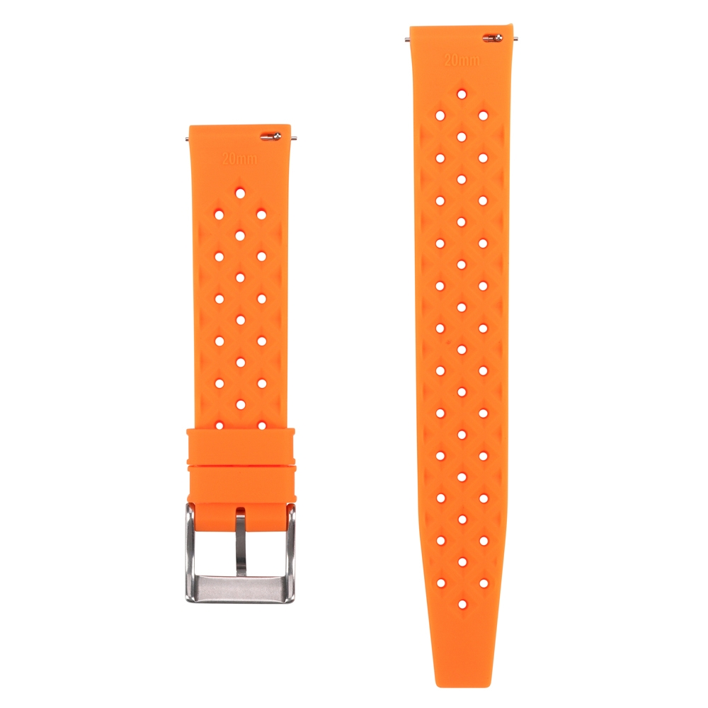 Tropic Style Basket Weave Horlogebandje Silicone Rubber Oranje