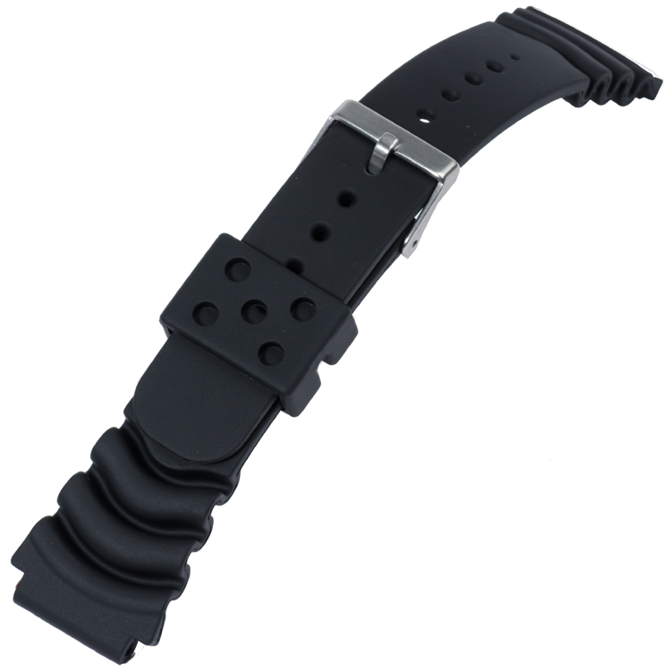 Type Seiko Z20, Z22 Duik Horlogeband Rubber Zwart