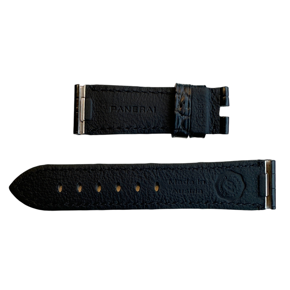 Originele Panerai Luminor Due Horlogeband met PAM Click Zwart Alligatorleer 20mm