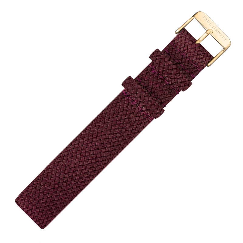 Paul Hewitt Perlon Horlogeband Donkerrood 20mm