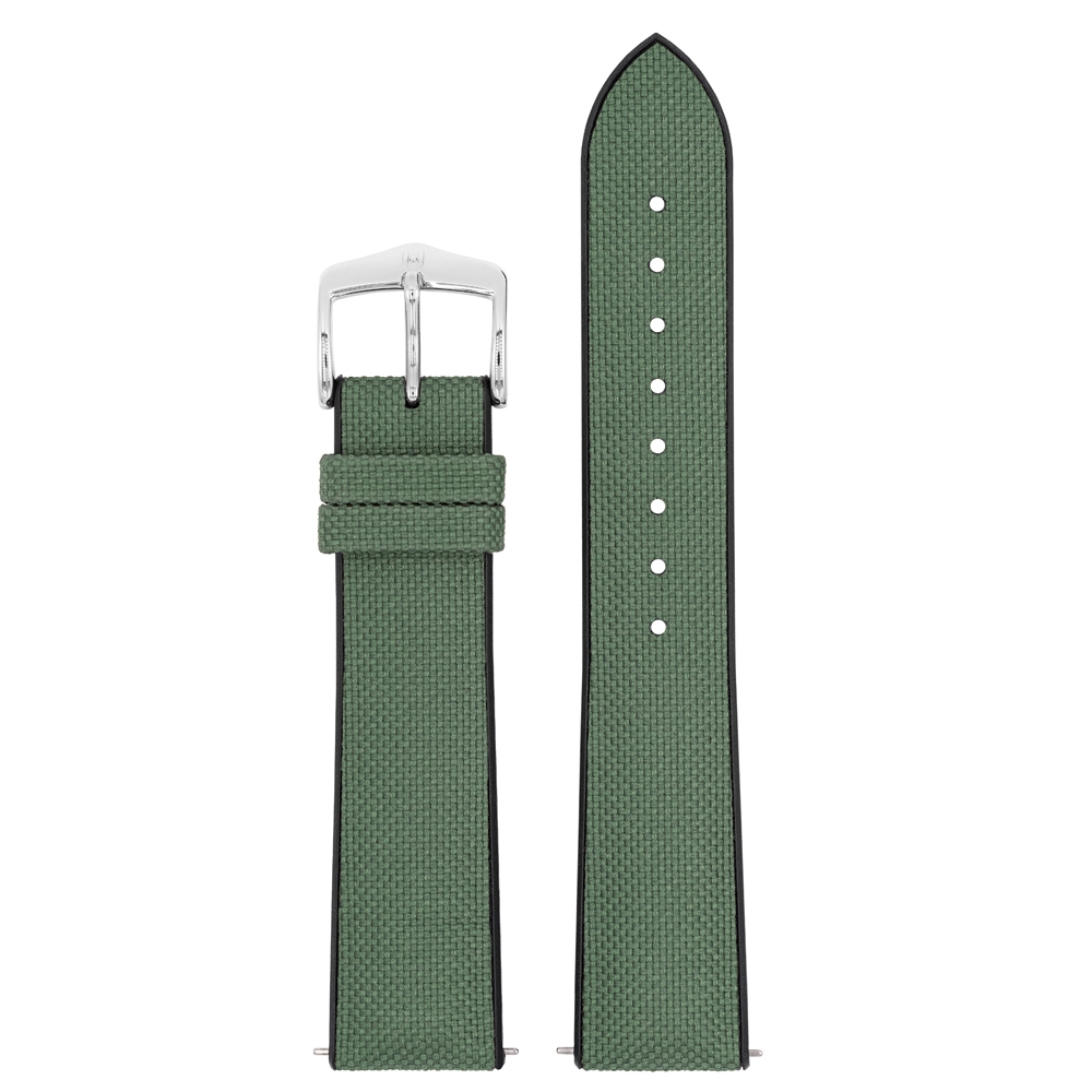 Hirsch Arne Performance Recycled Horlogeband Donkergroen Seaqual® PET / Zwart Rubber