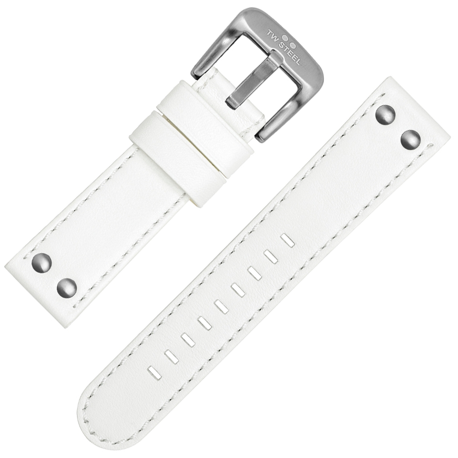 TW Steel Horlogeband Wit Kalfsleer 24mm