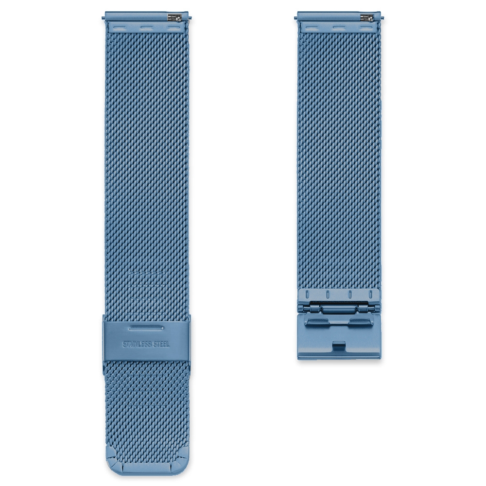 Milanese Mesh Horlogebandje 0.6 Fijn Geweven Blauw Staal