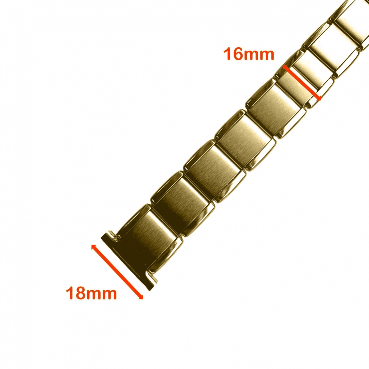 Expandro Goud Stalen Rekband 1516 - Vintage NOS Jaren 1970 - 18/16mm
