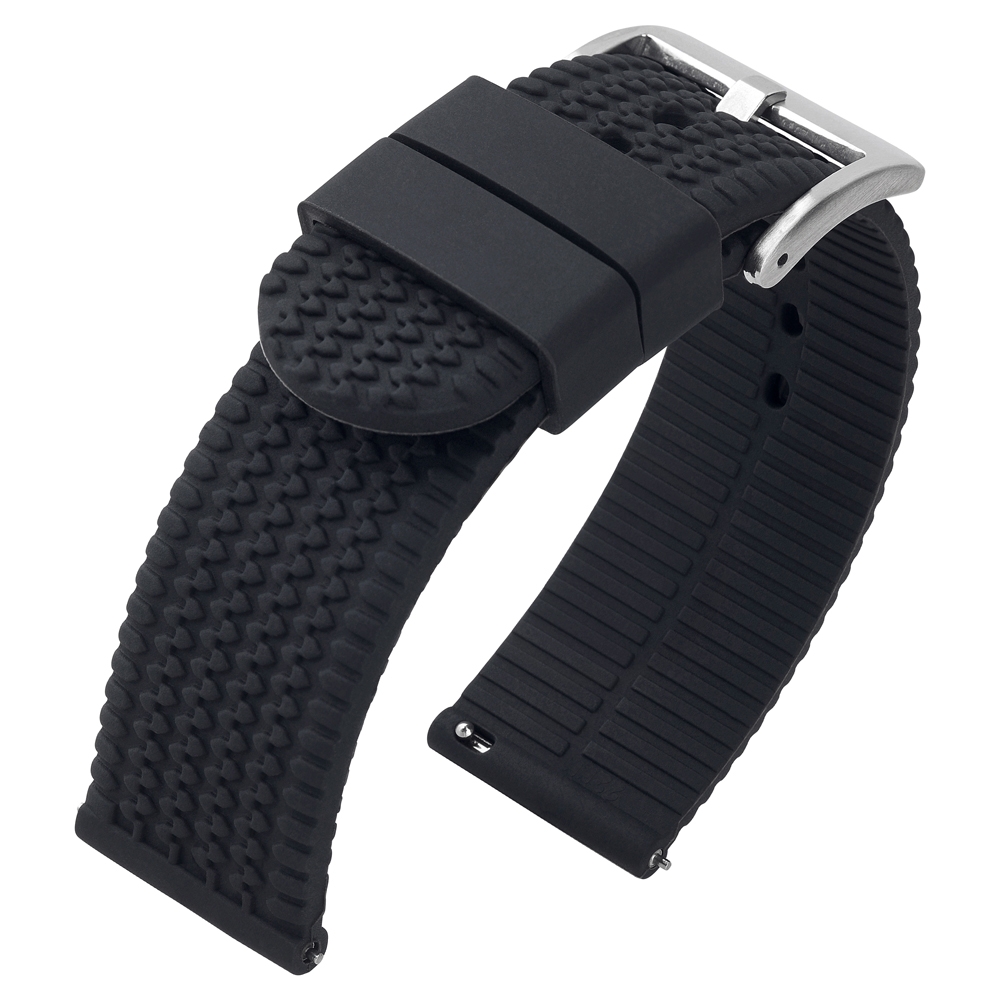 Racing Tyre Autobandprofiel Horlogeband Silicone Zwart