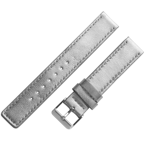 OOZOO Horlogebandje Zilver Leer
