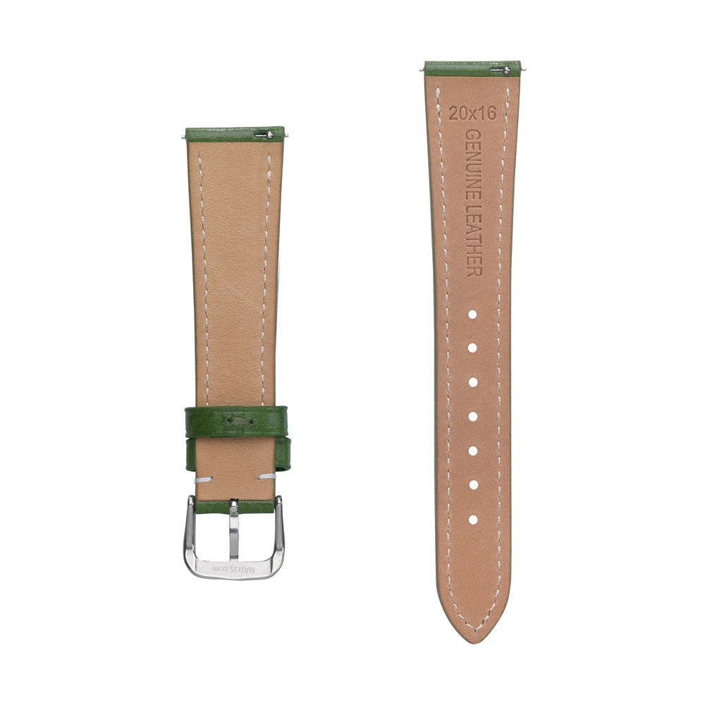 Kalfslederen Horlogebandje Vintage Groen