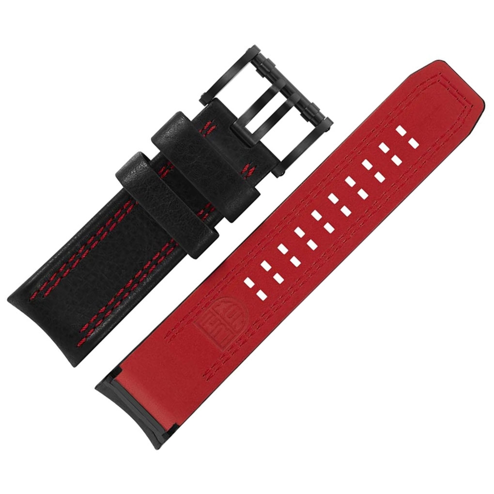 Luminox Tony Kanaan Model XL.1181 Horlogeband Zwart Leer Rood Stiksel 26mm - FEX.1180.20B
