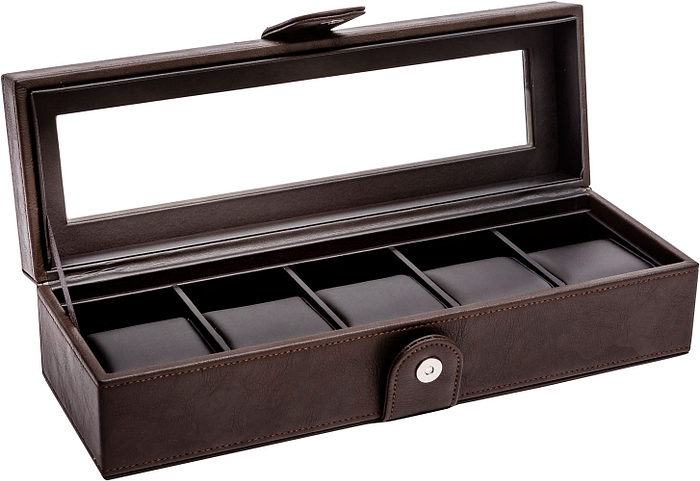 La Royale Classico 5 Horlogebox met Venster Bruin - 5 horloges