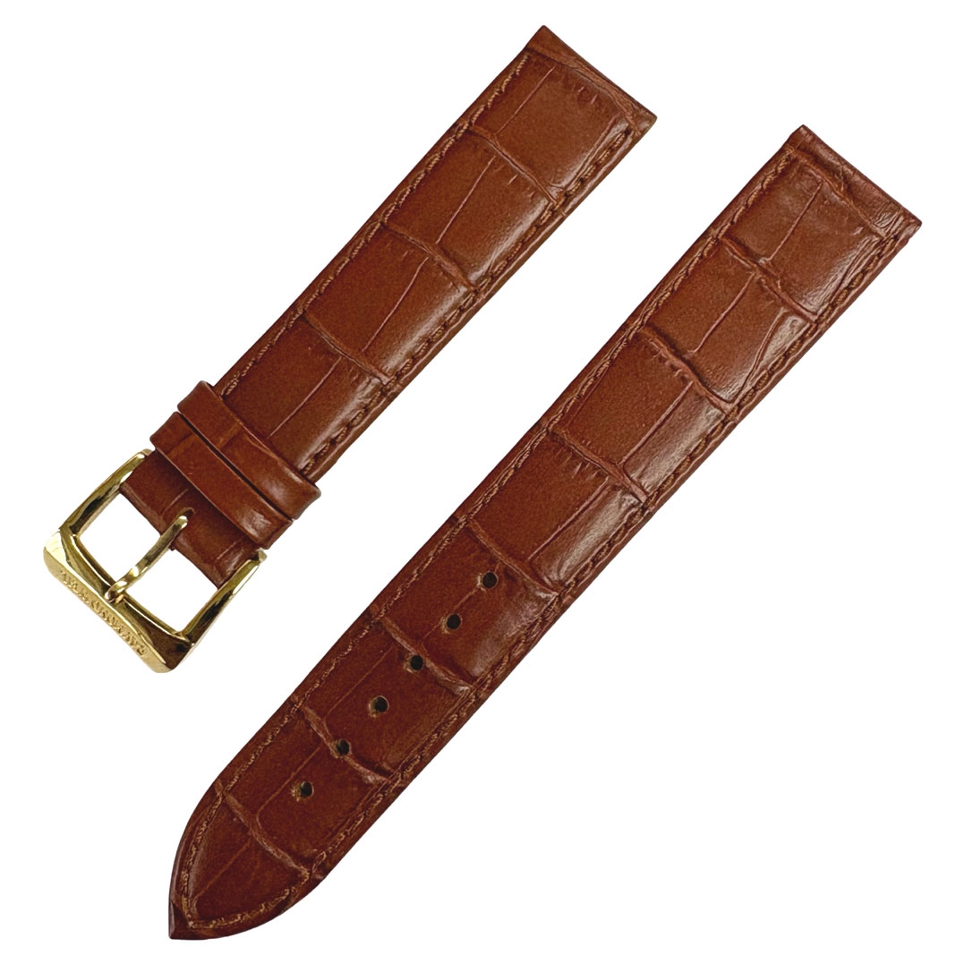 Raymond Weil Alligatorgrain Kalfslederen Horlogeband Cognac - met Gesp