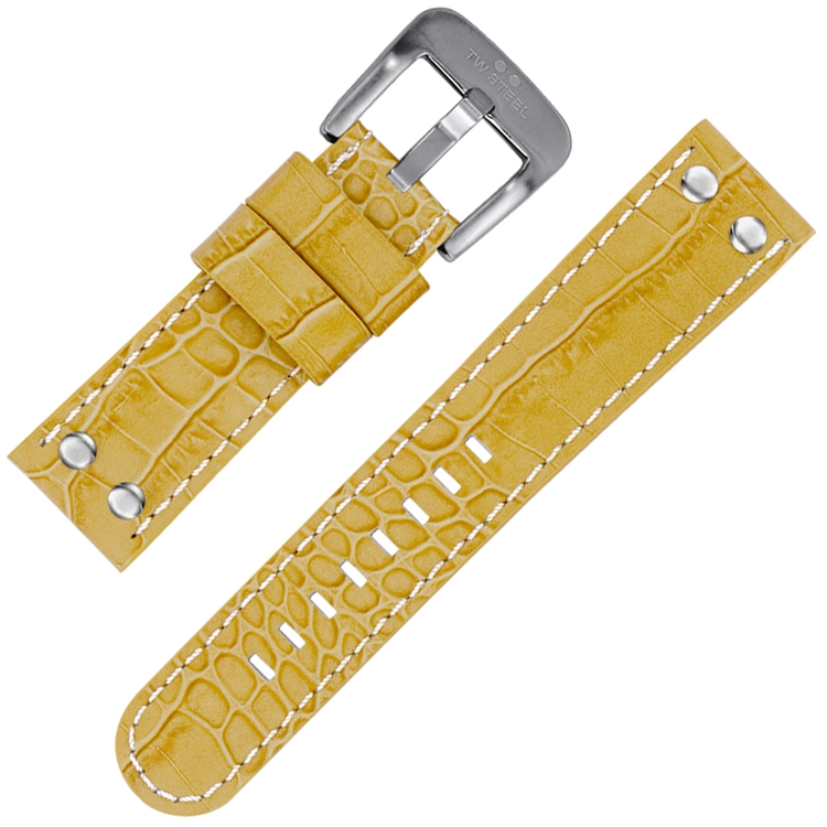 TW Steel Horlogeband Beige Kroko Kalfsleer 22mm