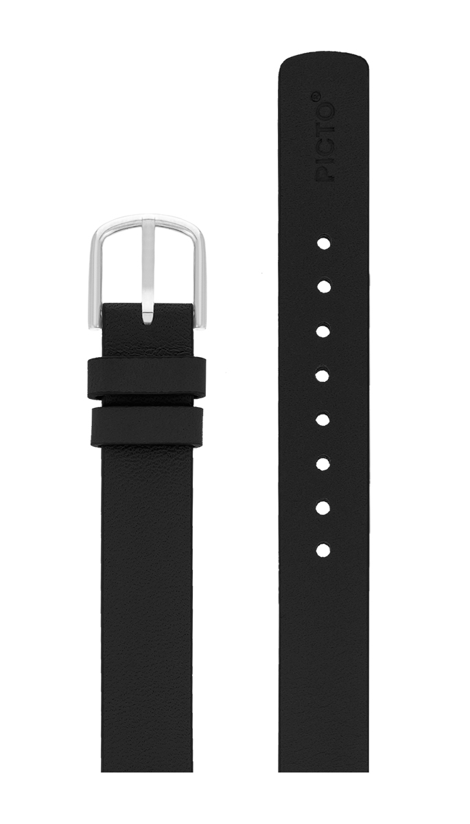 Picto Horlogebandje Zwart Leer - 12mm