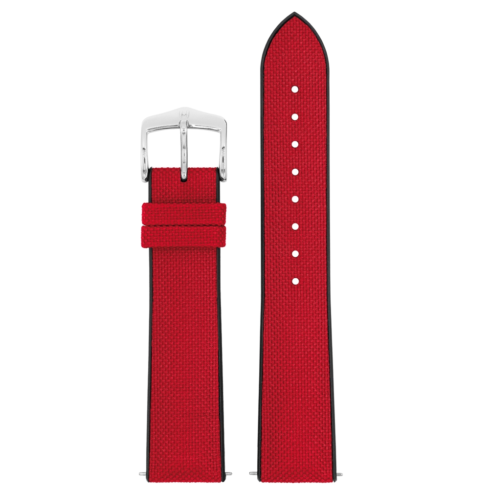 Hirsch Arne Performance Recycled Horlogeband Rood PET / Zwart Rubber