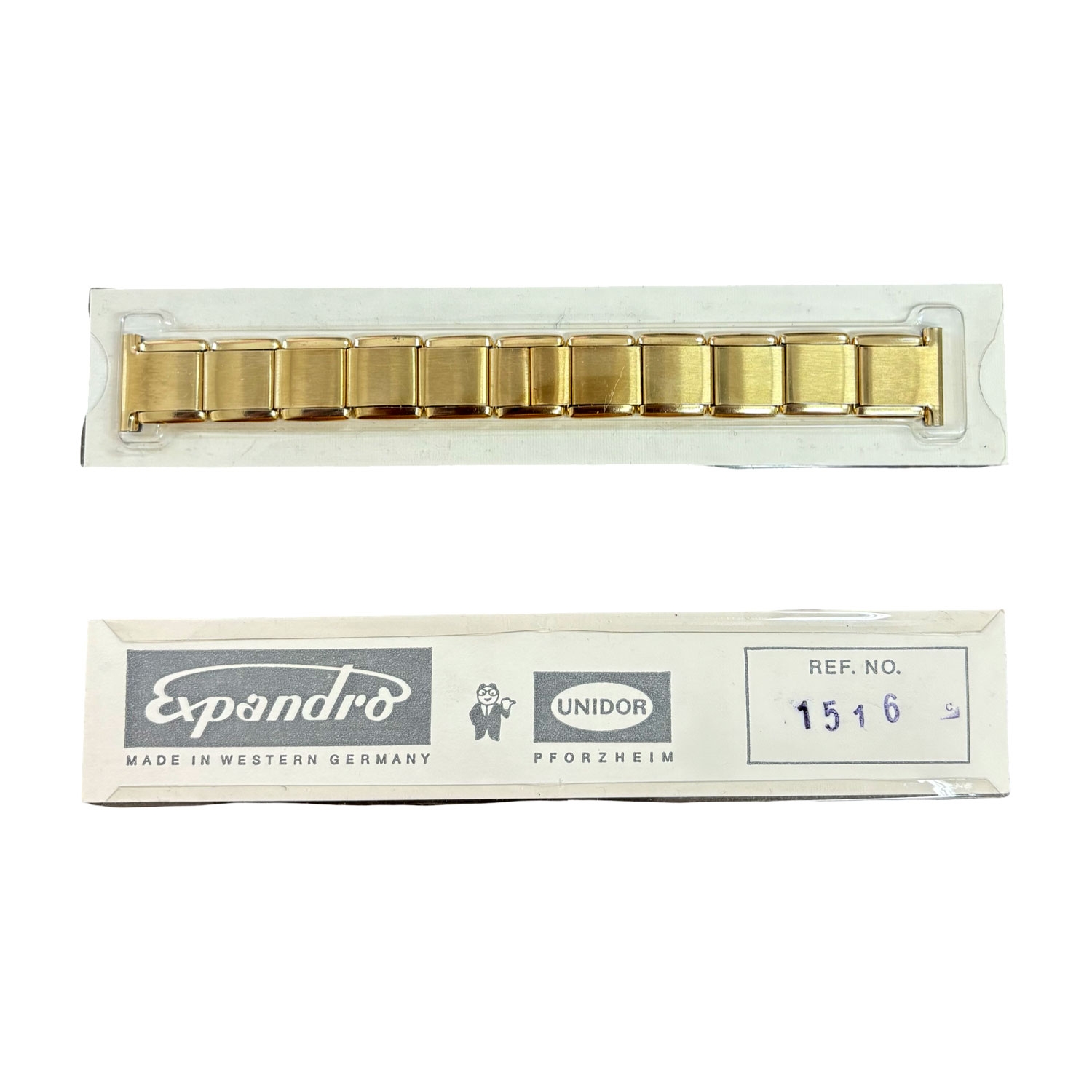 Expandro Goud Stalen Rekband 1516 - Vintage NOS Jaren 1970 - 18/16mm