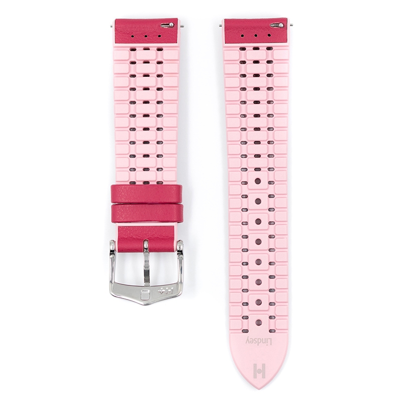 Hirsch Lindsey Performance Horlogeband Pink Leer / Rose Rubber