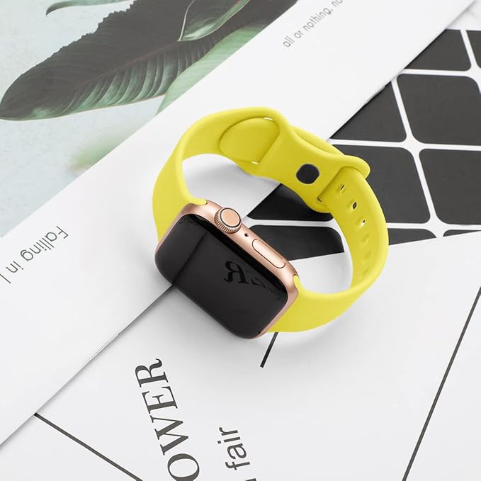 Apple Watch Horlogeband Silicone Rubber Lichtgeel