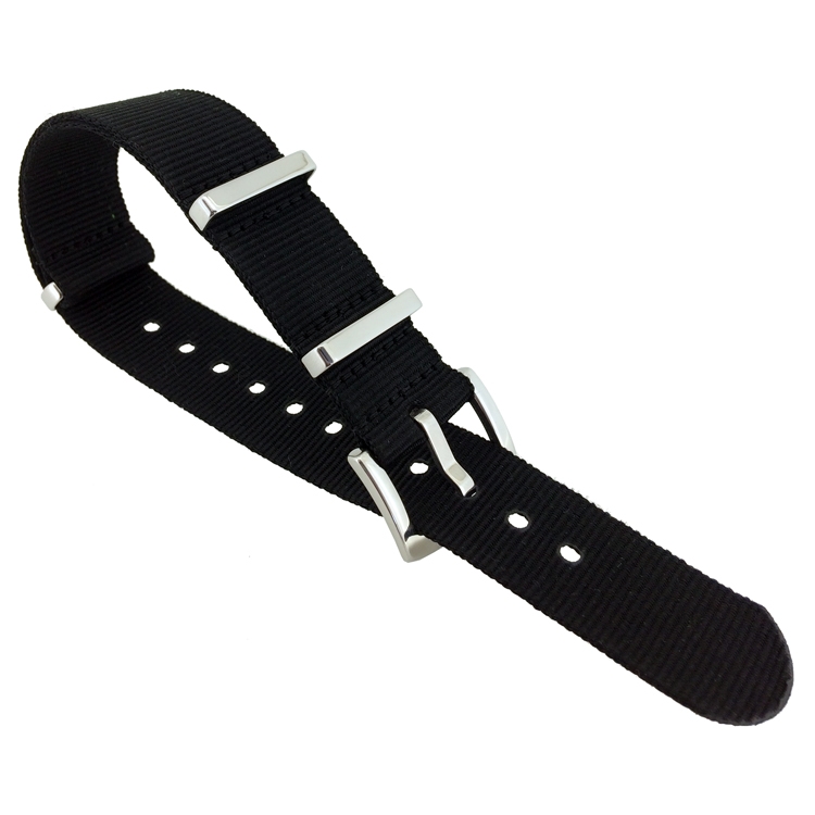 Black Superstrap Mega NATO Nylon Strap - SS/Matte
