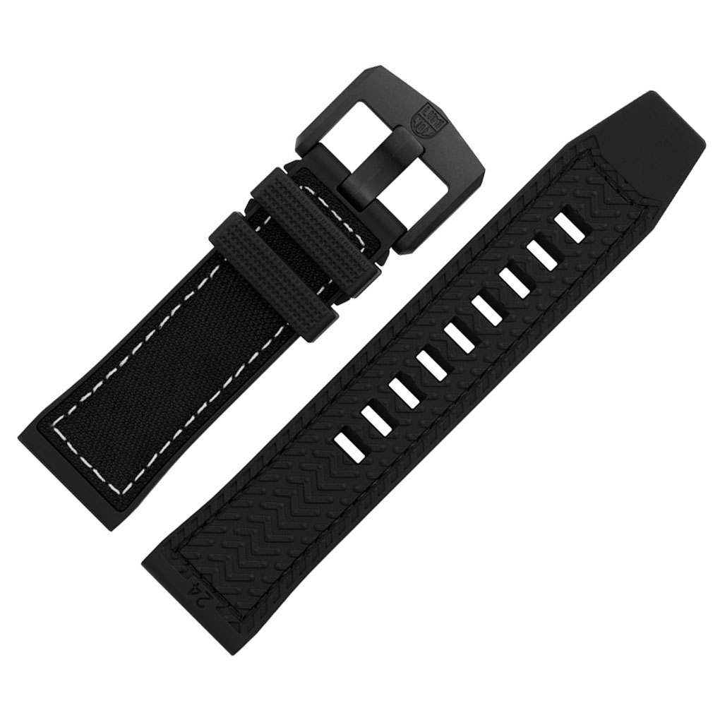 Luminox Ice-Sar Arctic Horlogeband Zwart Textiel Zwart NBR Rubber - FP.2404.20B.1 - 24mm
