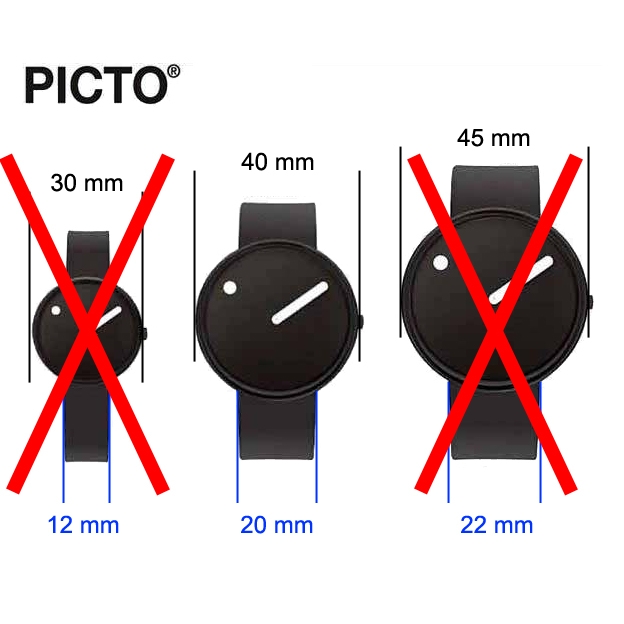 Picto Horlogebandje Zwart Leer - 20mm